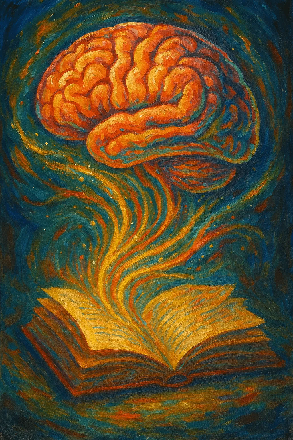 Uma representação artística da aprendizagem humana.